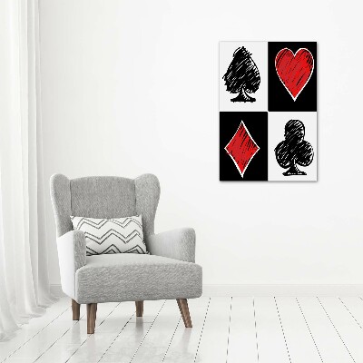 Glasbild vertikales Kartenfarben