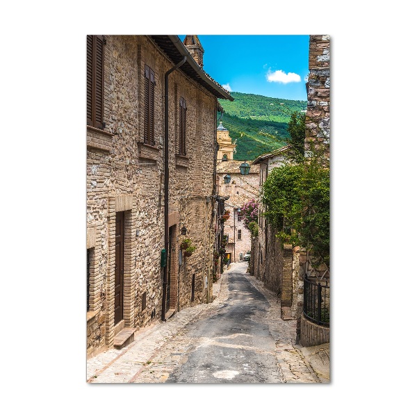 Glasbild vertikales Eine charmante Straße