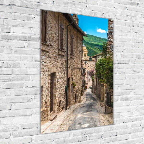 Glasbild vertikales Eine charmante Straße