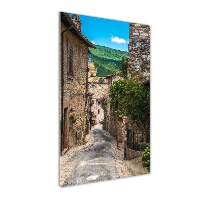Glasbild vertikales Eine charmante Straße
