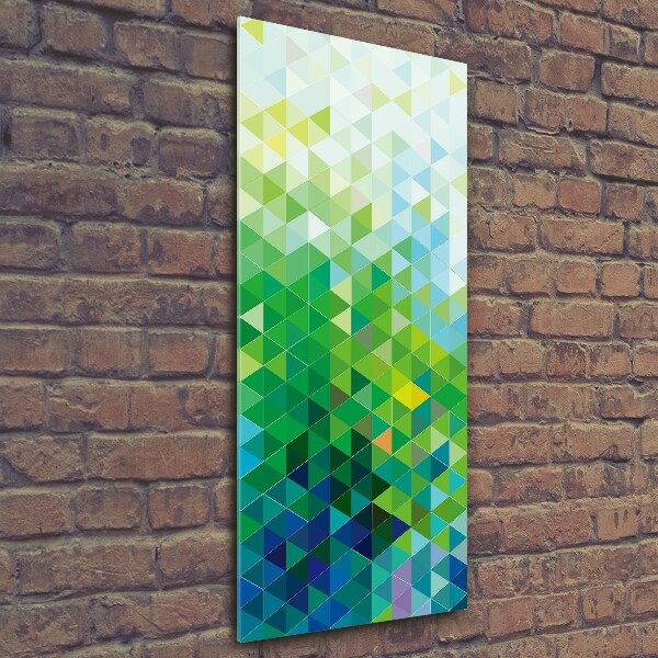 Glasbild vertikales Abstrakte Dreiecke