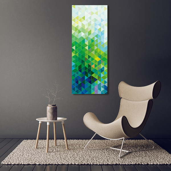 Glasbild vertikales Abstrakte Dreiecke