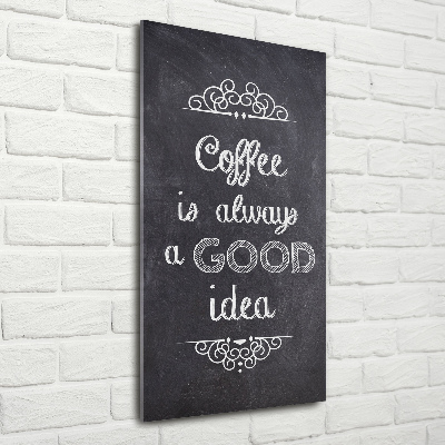 Glasbild vertikales Kaffeecollage