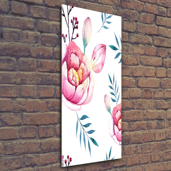 Foto auf glas vertikales Pfingstrosen