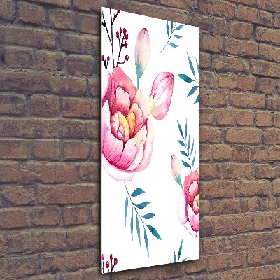 Foto auf glas vertikales Pfingstrosen