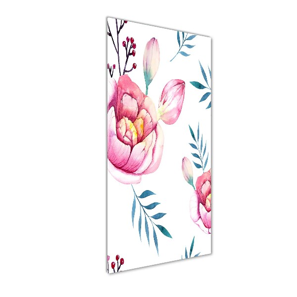 Foto auf glas vertikales Pfingstrosen