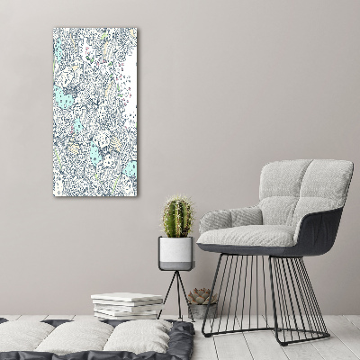 Bild aus glas vertikales Blumenmuster