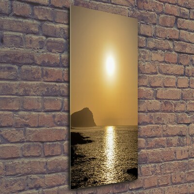 Foto auf glas vertikales Sonnenuntergang am Meer