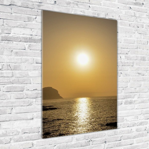 Foto auf glas vertikales Sonnenuntergang am Meer