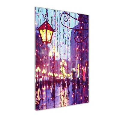 Glasbild vertikales Lichter in der Stadt