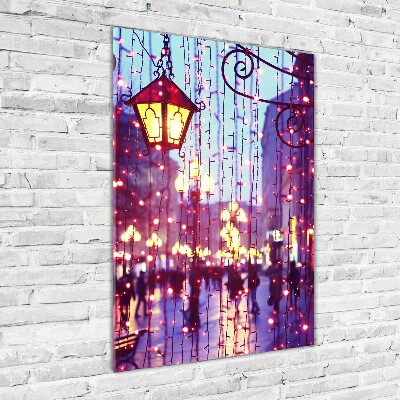 Glasbild vertikales Lichter in der Stadt