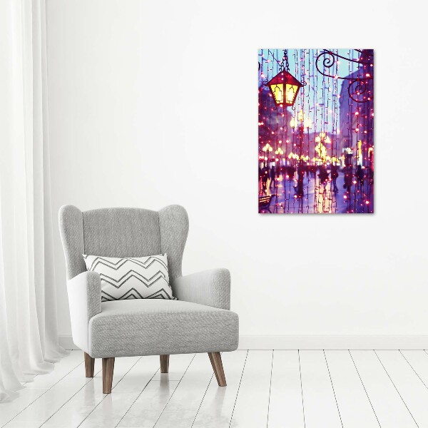 Glasbild vertikales Lichter in der Stadt