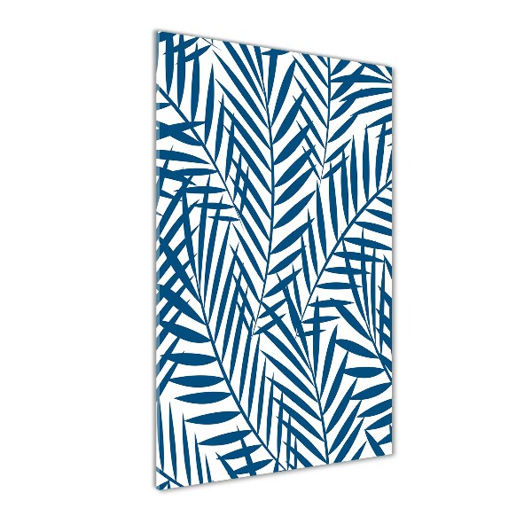 Glasbild vertikales Tropische Blätter