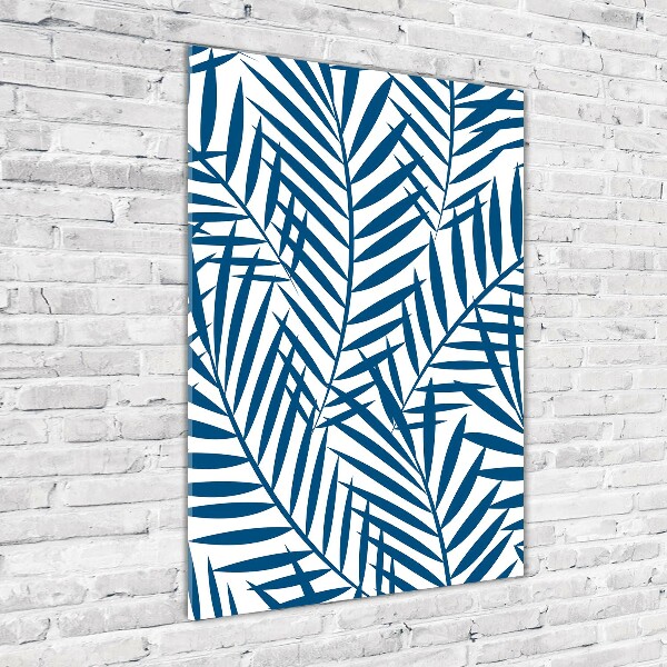 Glasbild vertikales Tropische Blätter