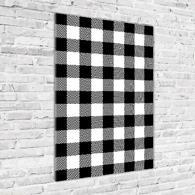 Bild aus glas vertikales Schwarz-weiß kariert