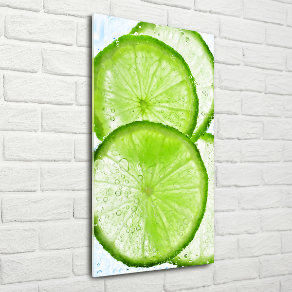 Glasbild vertikales Kalk unter Wasser