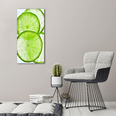 Glasbild vertikales Kalk unter Wasser