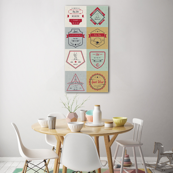 Bild aus glas vertikales Skateboard-Schilder