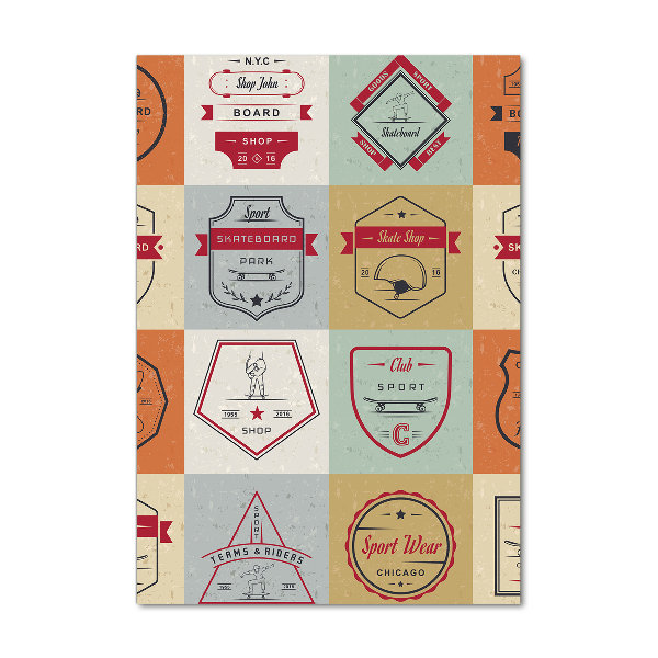 Bild aus glas vertikales Skateboard-Schilder