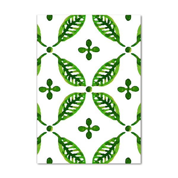 Bild aus glas vertikales Grüne Blätter