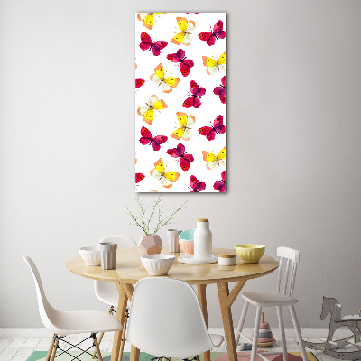 Foto auf glas vertikales Bunte Schmetterlinge