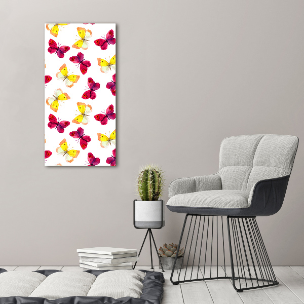 Foto auf glas vertikales Bunte Schmetterlinge