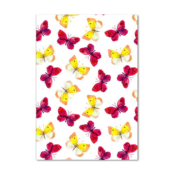 Foto auf glas vertikales Bunte Schmetterlinge