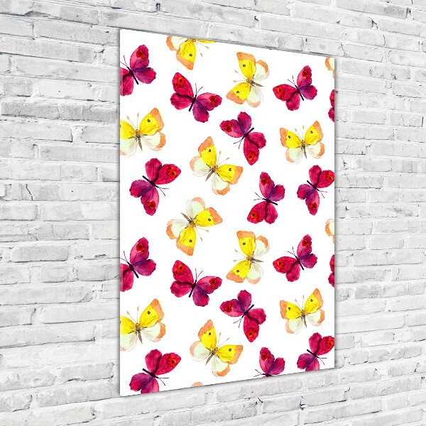 Foto auf glas vertikales Bunte Schmetterlinge