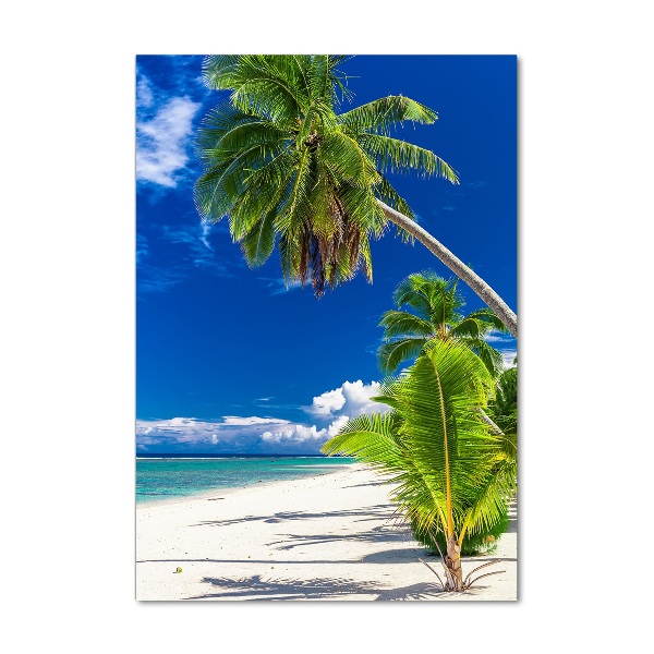 Glasbild vertikales Tropischer Strand
