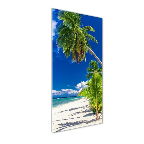 Glasbild vertikales Tropischer Strand