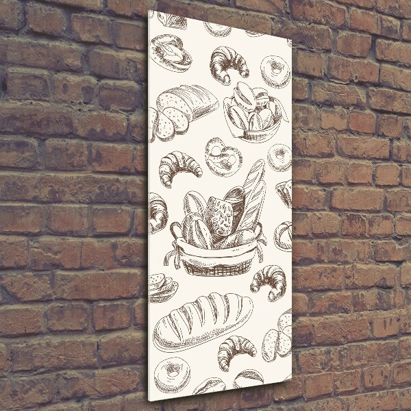 Glasbild vertikales Brot