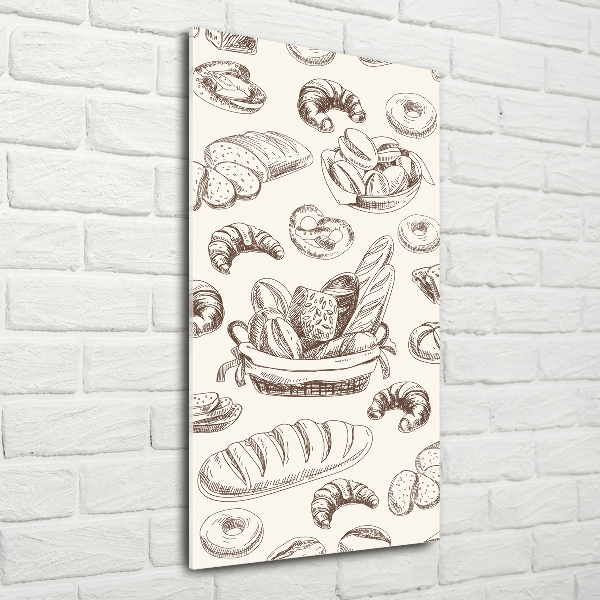 Glasbild vertikales Brot