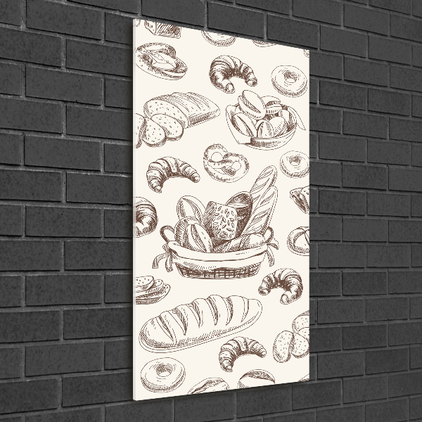 Glasbild vertikales Brot