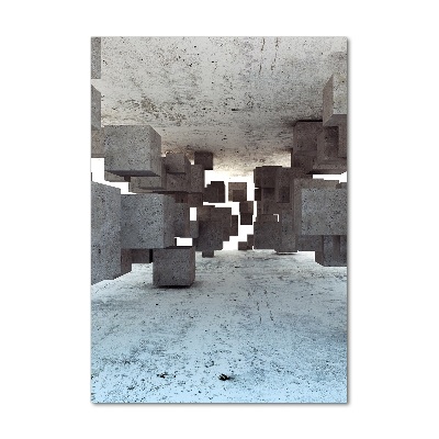 Foto auf glas vertikales Würfel aus Beton