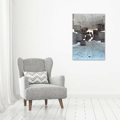 Foto auf glas vertikales Würfel aus Beton