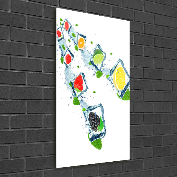 Bild aus glas vertikales Obst und Eis