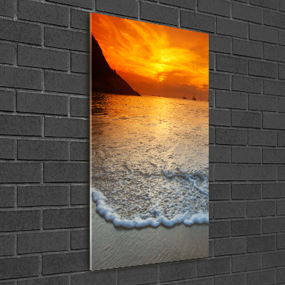 Foto auf glas vertikales Sonnenuntergang