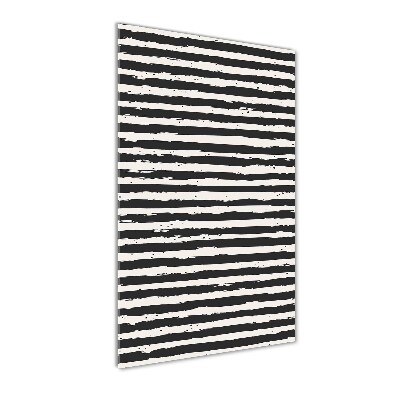 Glasbild vertikales Schwarz-weiße Streifen