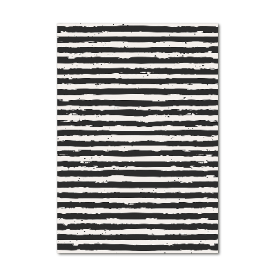 Glasbild vertikales Schwarz-weiße Streifen