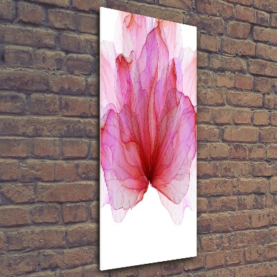 Glasbild vertikales Rosa Blume
