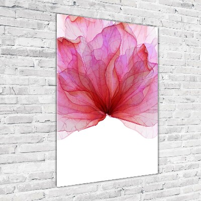 Glasbild vertikales Rosa Blume