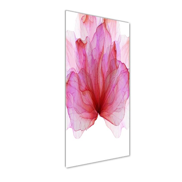 Glasbild vertikales Rosa Blume