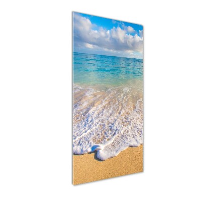 Glasbild vertikales Tropischer Strand