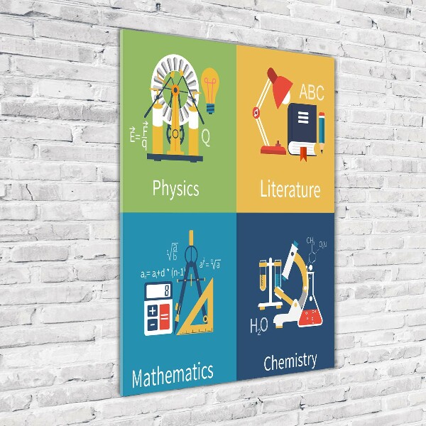 Bild aus glas vertikales Schulfächer