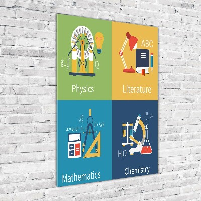 Bild aus glas vertikales Schulfächer