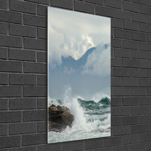 Bild aus glas vertikales Rauhe See