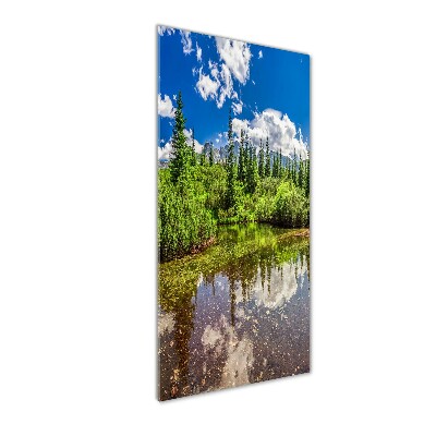 Bild aus glas vertikales See in den Bergen