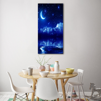 Glasbild vertikales Der Himmel bei Nacht