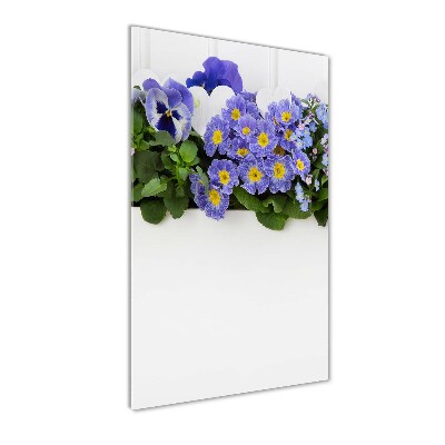 Glasbild vertikales Lila Blüten