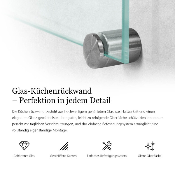 Glas für Küchenrückwand transparent 